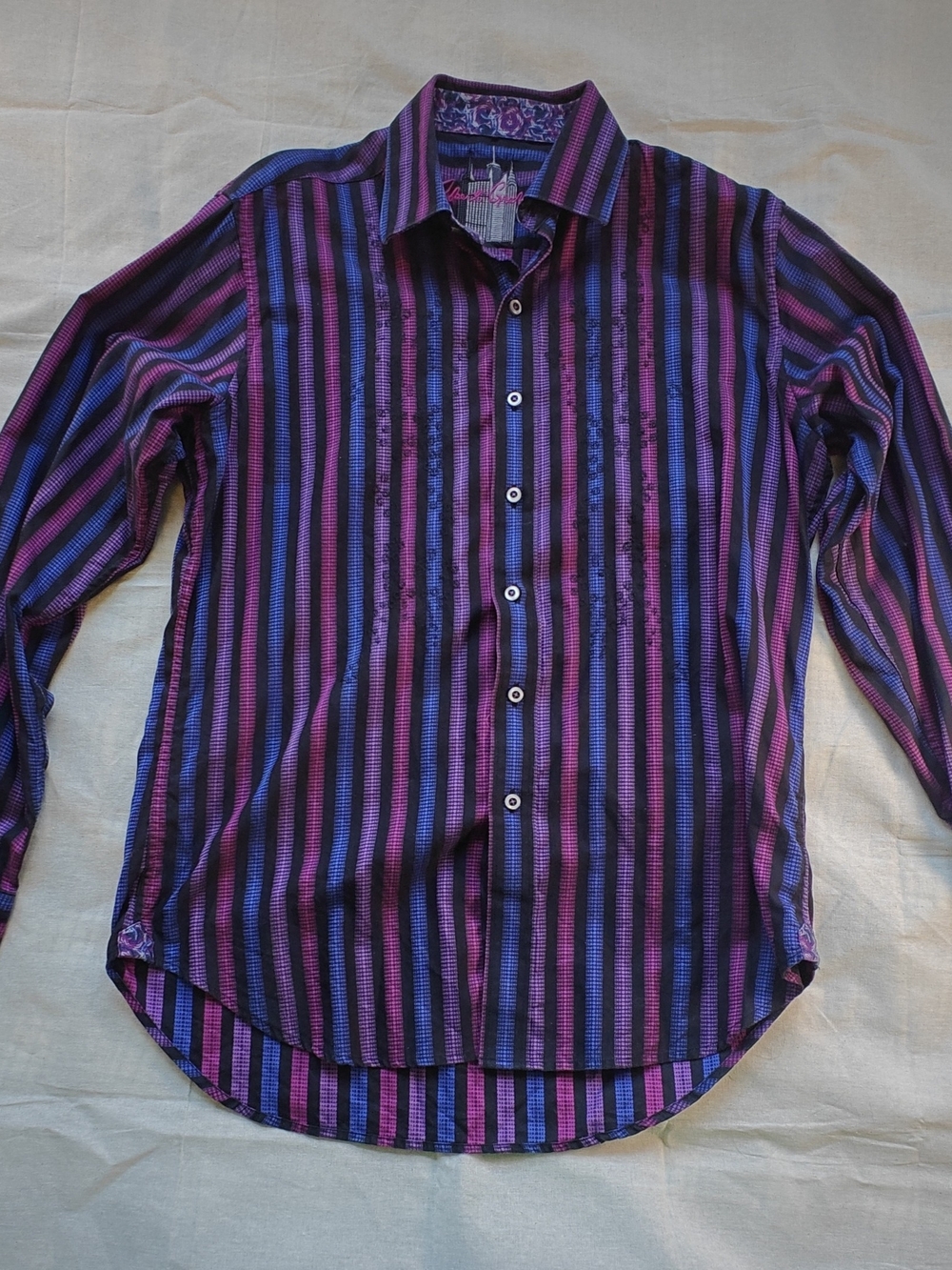 Robert Graham Purple & Blue Striped Button-Down Shirt